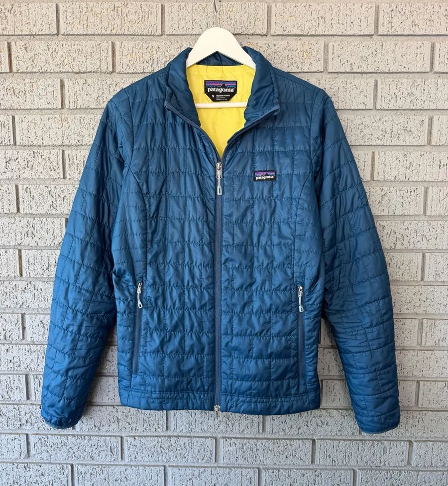 Patagonia Women’s Nano Puff Jacket Glass Blue Size Small Full Zip