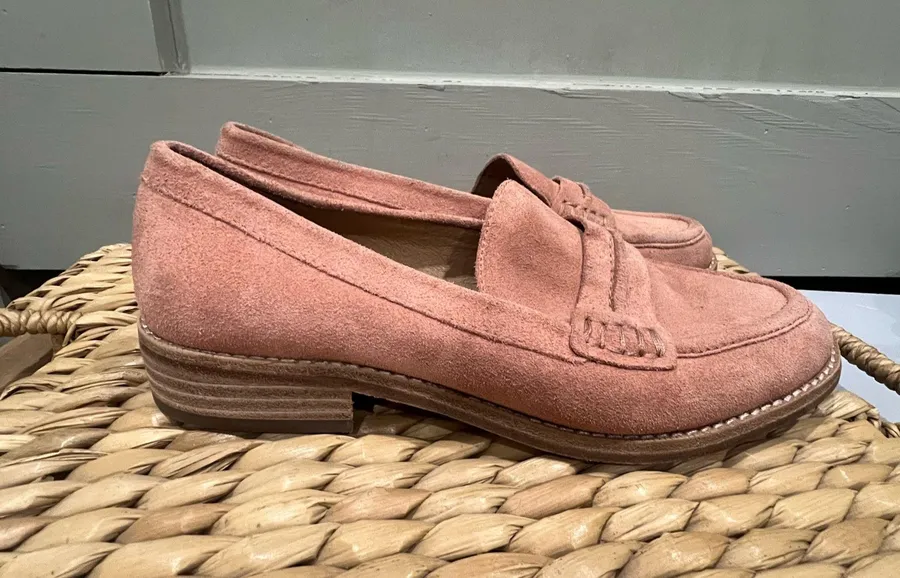 Pink Suede Loafers Madewell size 7.5