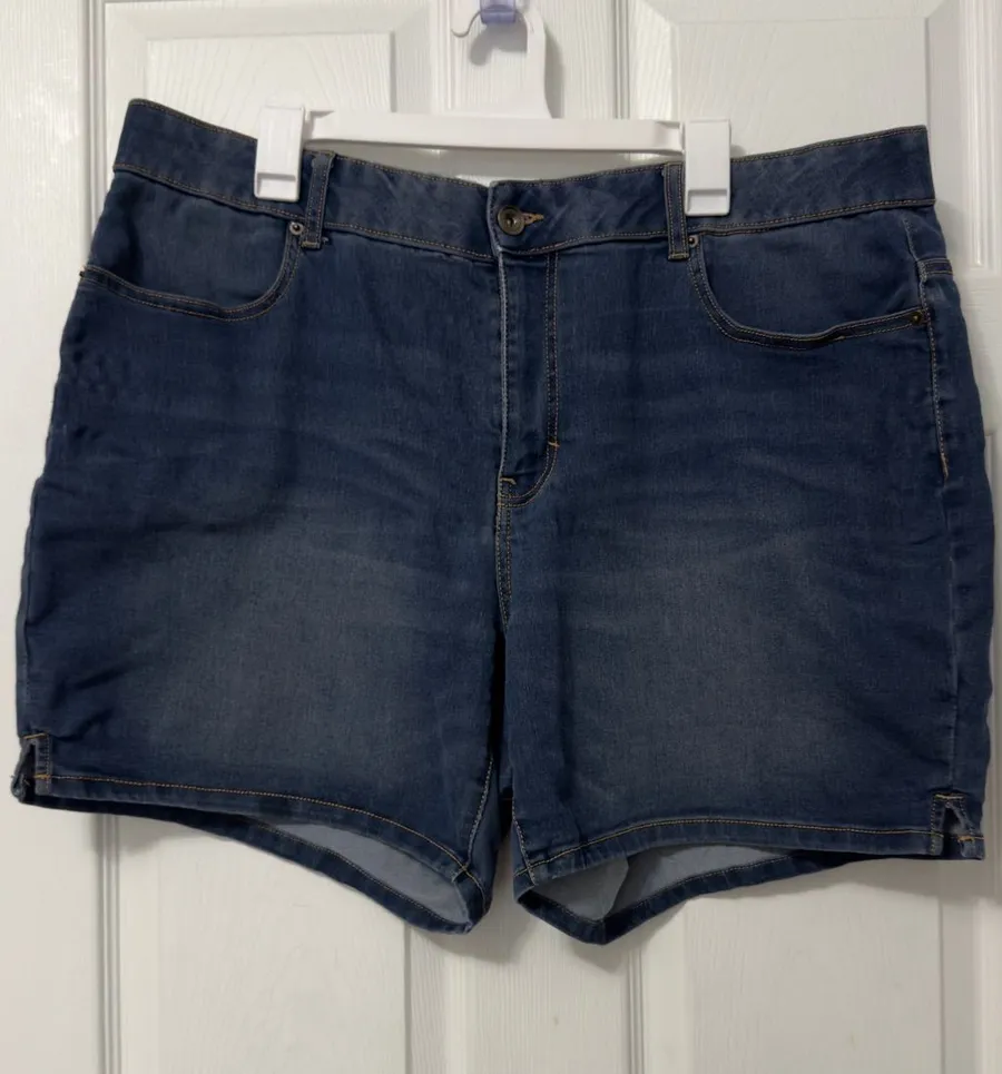 Terra & Sky Indigo Stretch Denim Shorts