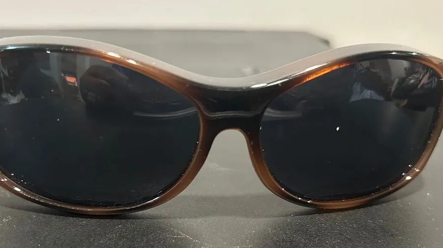 Stylish Brown and Black Sunglasses with Dark Tinted Lenses