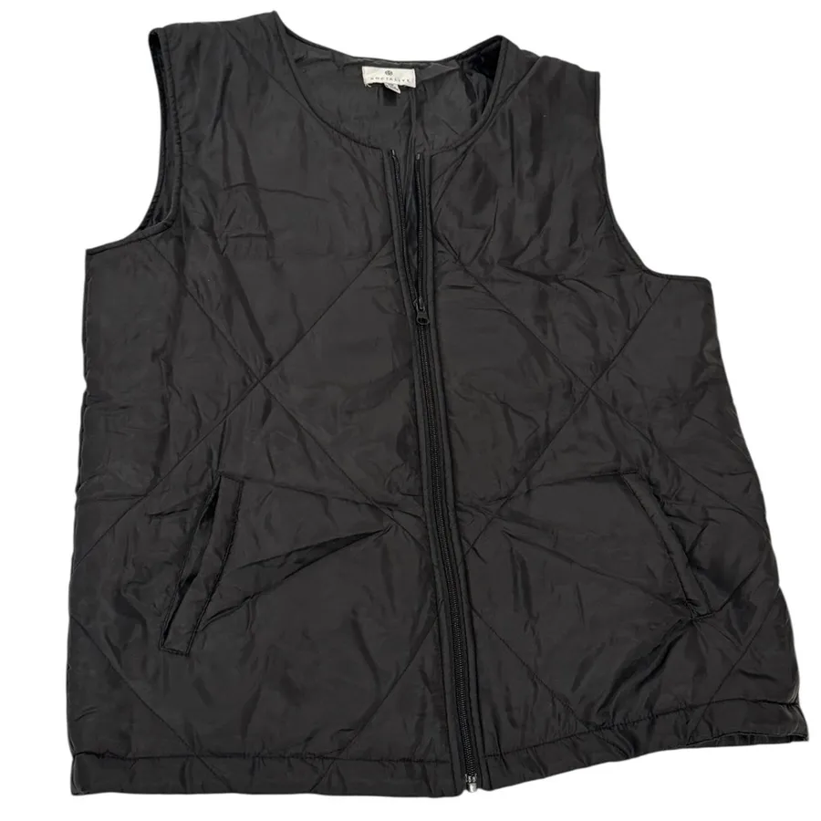 🖤 Socialite Black Quilted Puffer Zip Vest S/M Lightweight Athleisure‎ NWOT 🖤