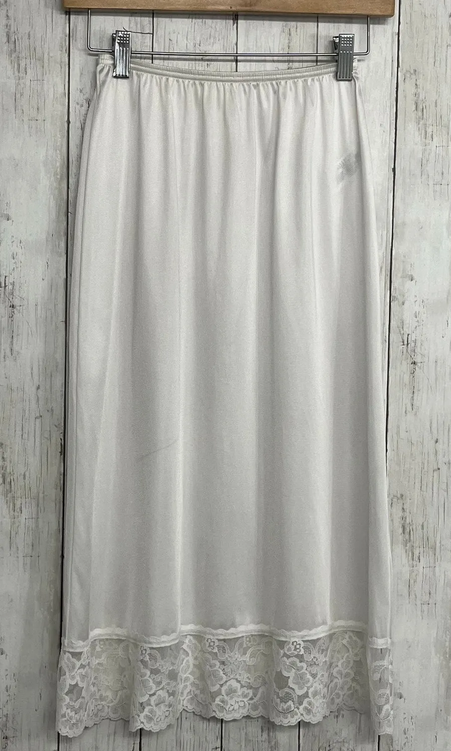 Vassarette White Lace Slip Skirt Small Balletcore Coquette Minimalist Layering