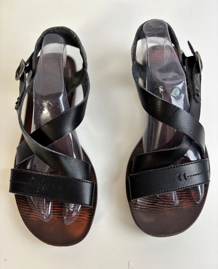 Blowfish Malibu Black Crisscross Strap Women's Sandals