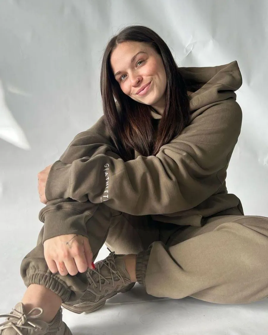 G athletics Boyfriend Sweat Set in Brown