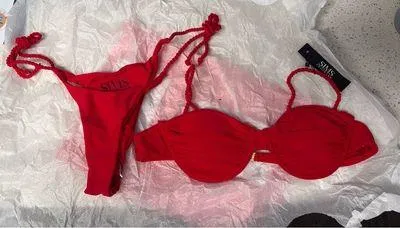 SIMS Swimwear Thong Bikini Set Red Size L