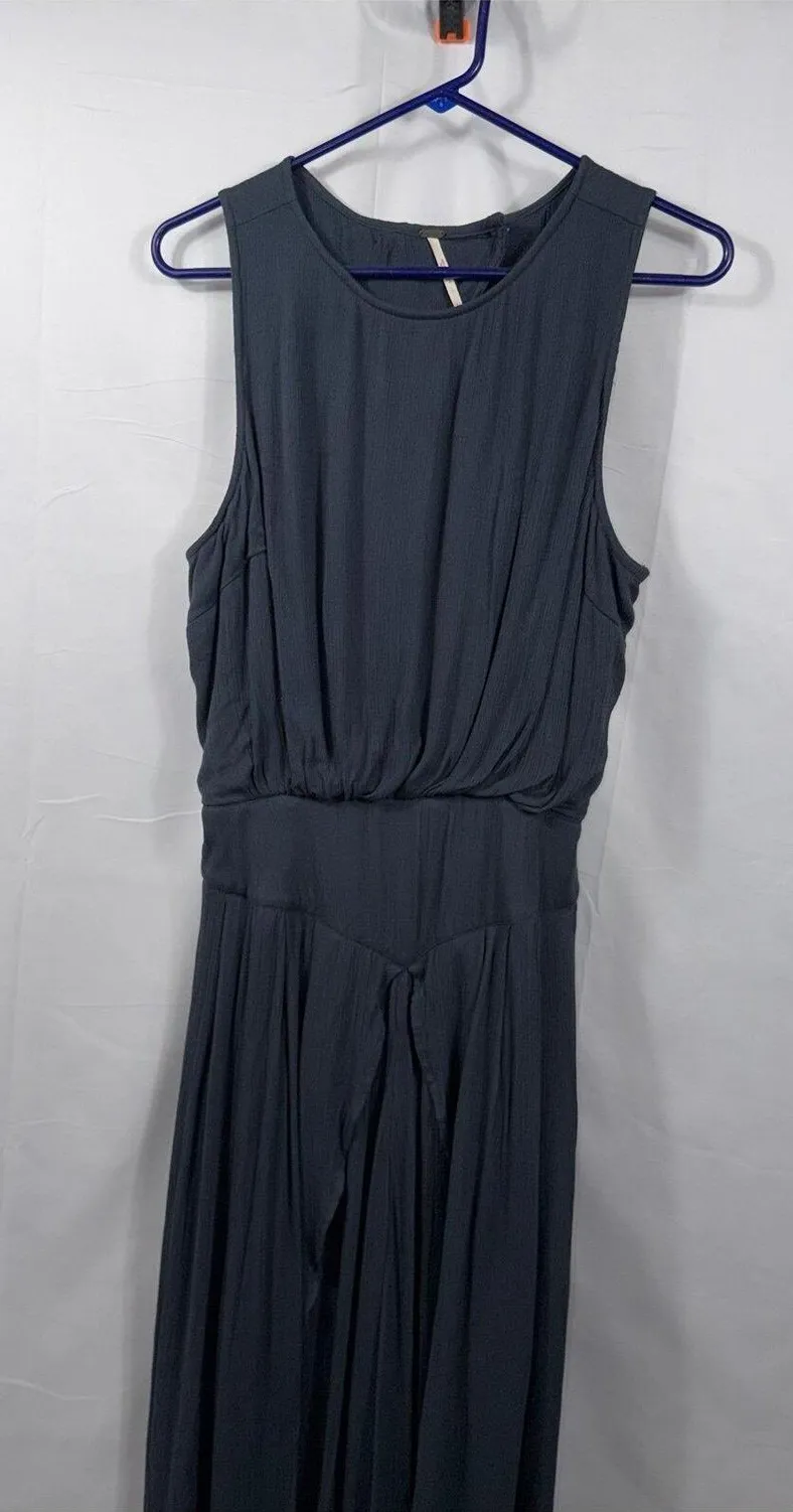 Free People Blue Sleeveless Open Back Jumpsuit Women’s Large
