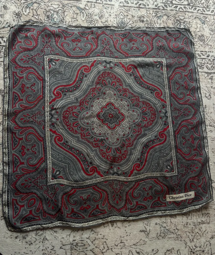 Vintage 80s christian Dior silk headscarf
