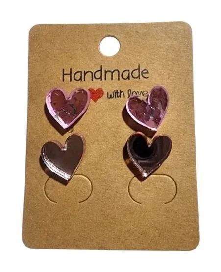 Pink Crush Duo Acrylic Stud Earrings, 2 Pair