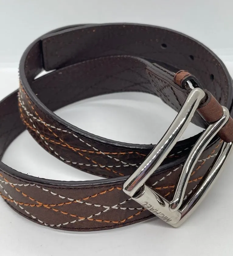 Michael Kors Leather Belt With Stitching Large