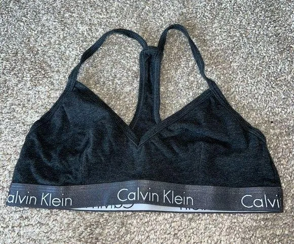 - Racerback Dark Grey Bralette - Medium