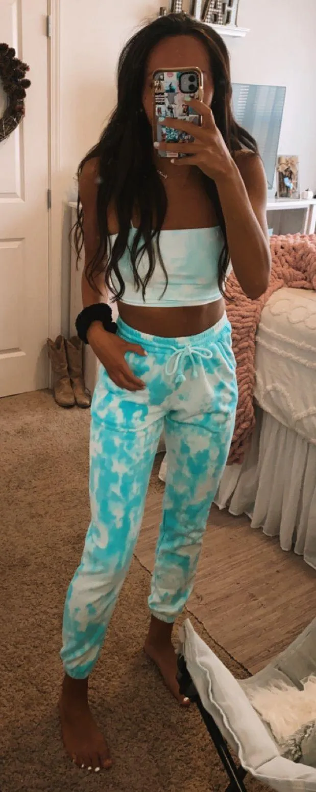 Blue Tie Dye Sweatpants