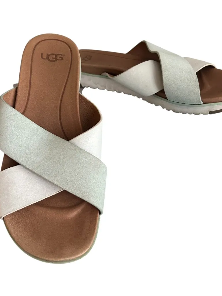 UGG Kari Sandal Leather Suede Pastel Women's Size 8 Slide Sandals