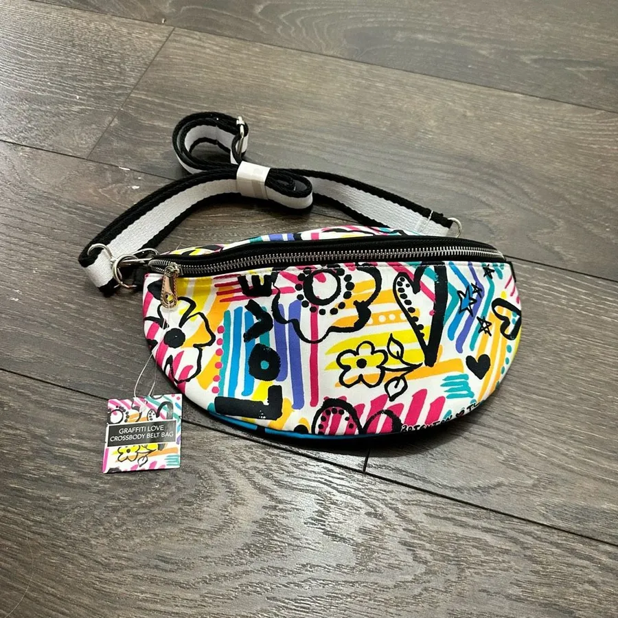Brighton Women’s Graffiti Love Crossbody Belt Bag New