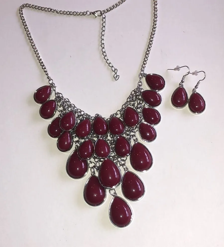 Statement Teardrop Necklace & Earring Set