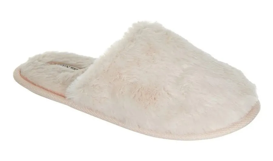 Flora Nikrooz Victoria faux furr Teddy slippers Pale Pink Women’s Size S ( 5/6)