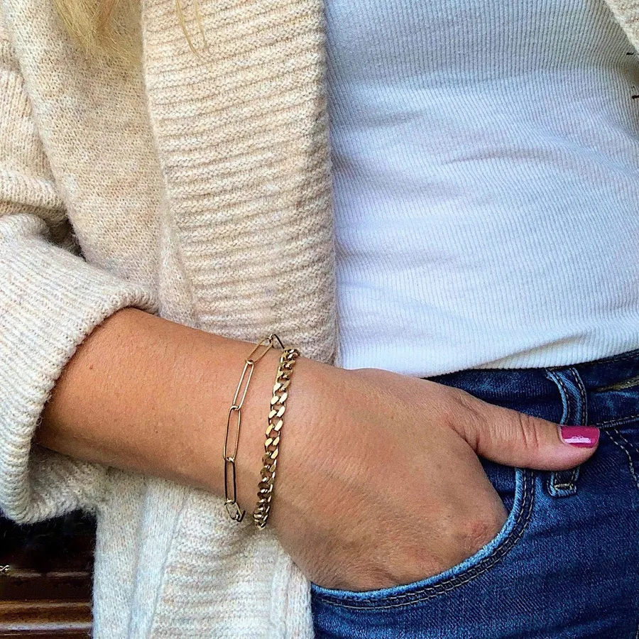 Gold Double Link Bracelet