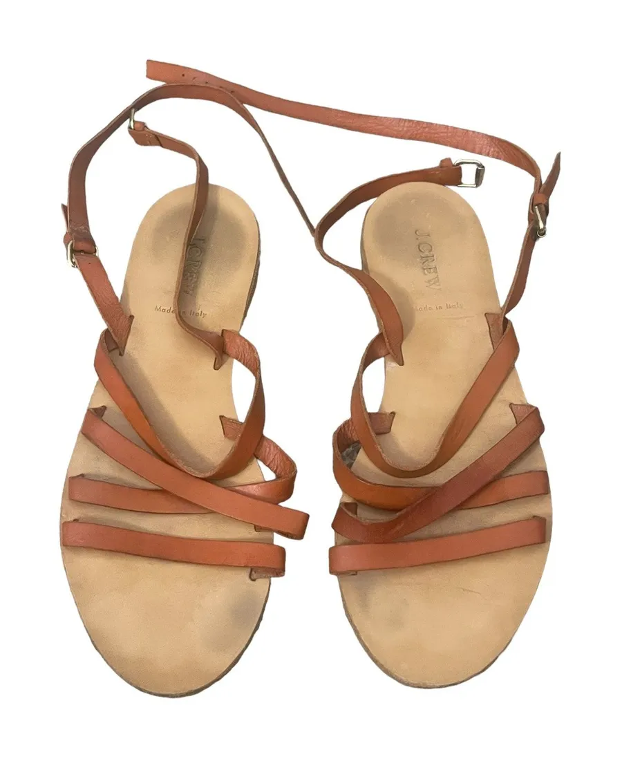 J. Crew Women's Size 10 Deseree Leather Gladiator Wrap Sandals