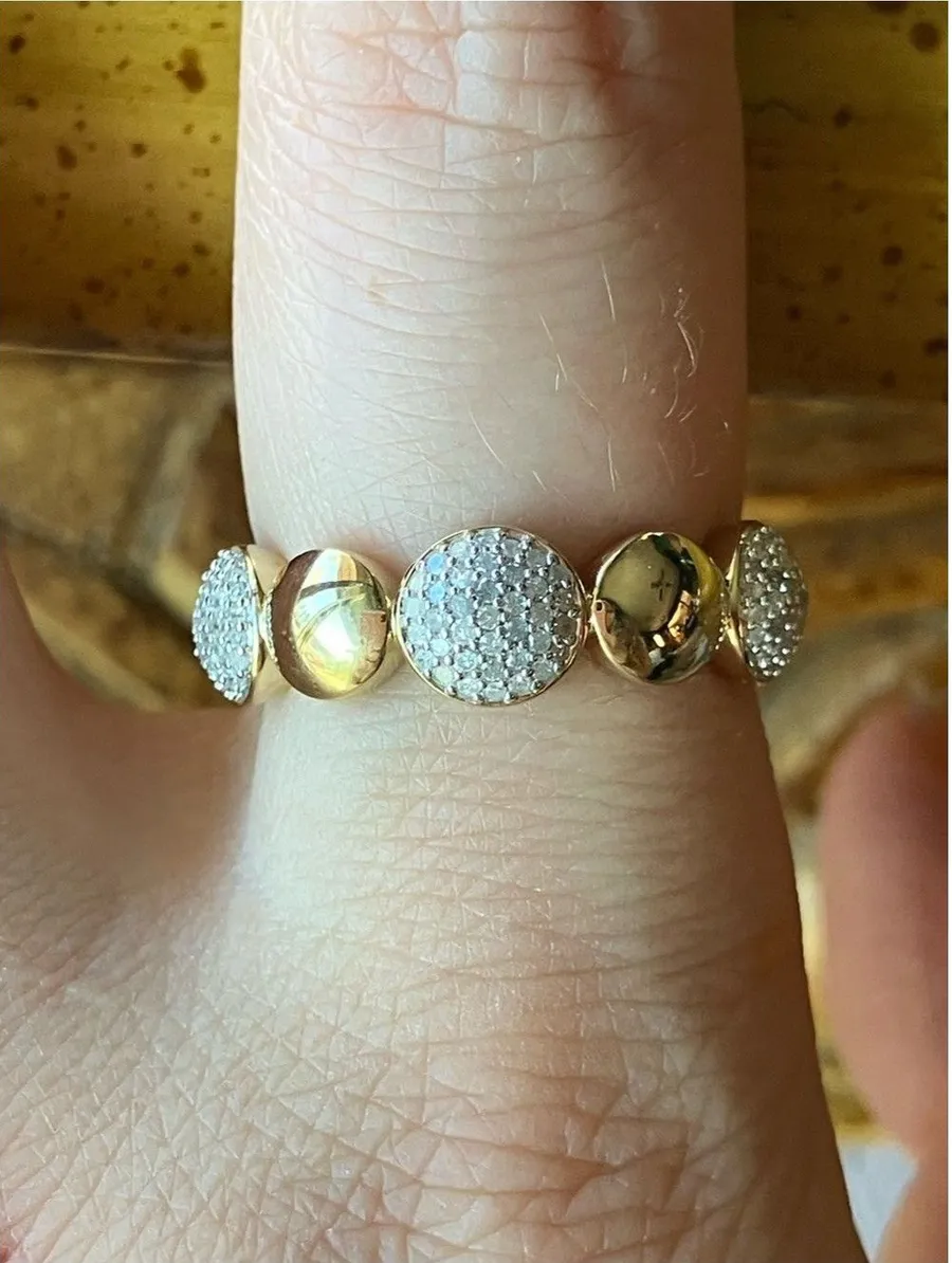 Natural White Diamond Sterling Silver Ring Size 8 Gold