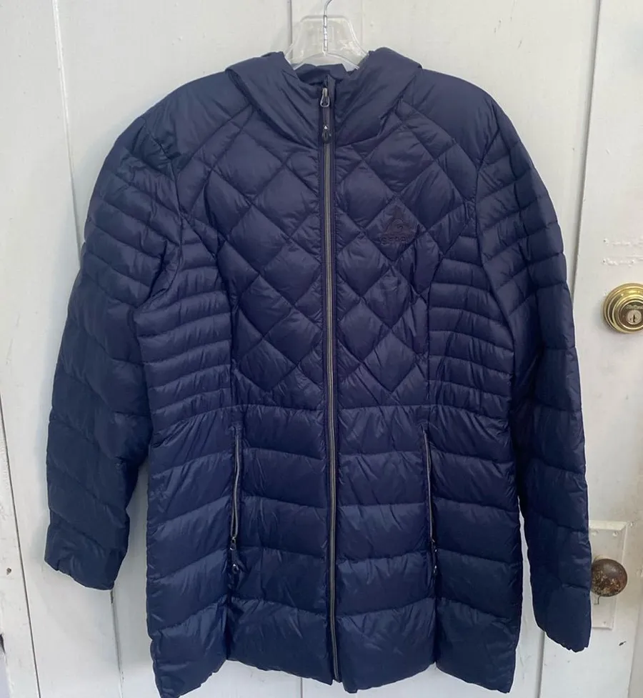 Gerry Warmth Without Weight Packable Down Jacket Women's Large Navy Blue Quilted