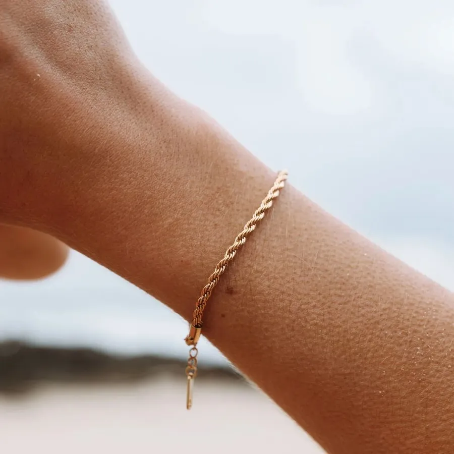 Gold Sailboat Rope Bracelet