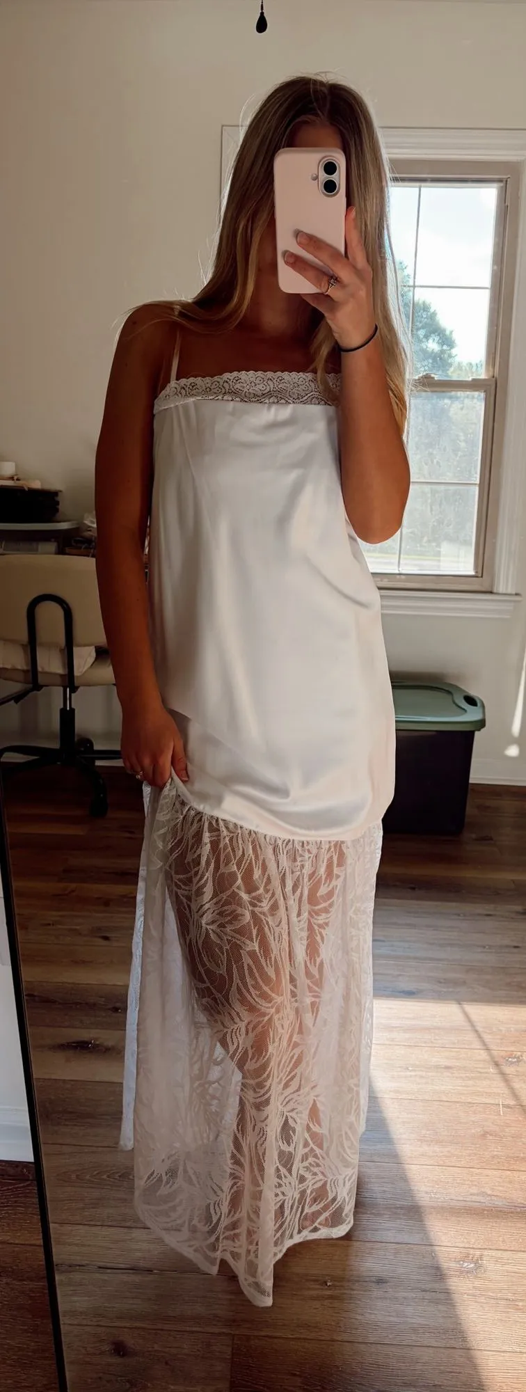 HYPEACH White Silk Slip Dress Size XS