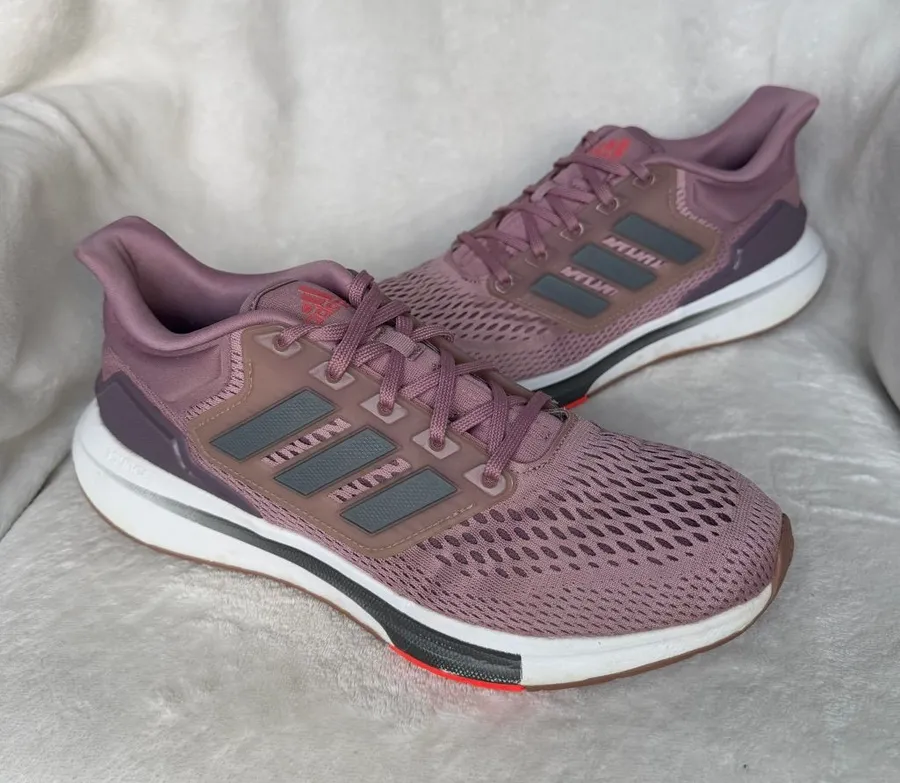 ADIDAS WOMEN'S EQ21 RUNNING SHOES MAUVE IRON LEGACY PURPLE SIZE 11