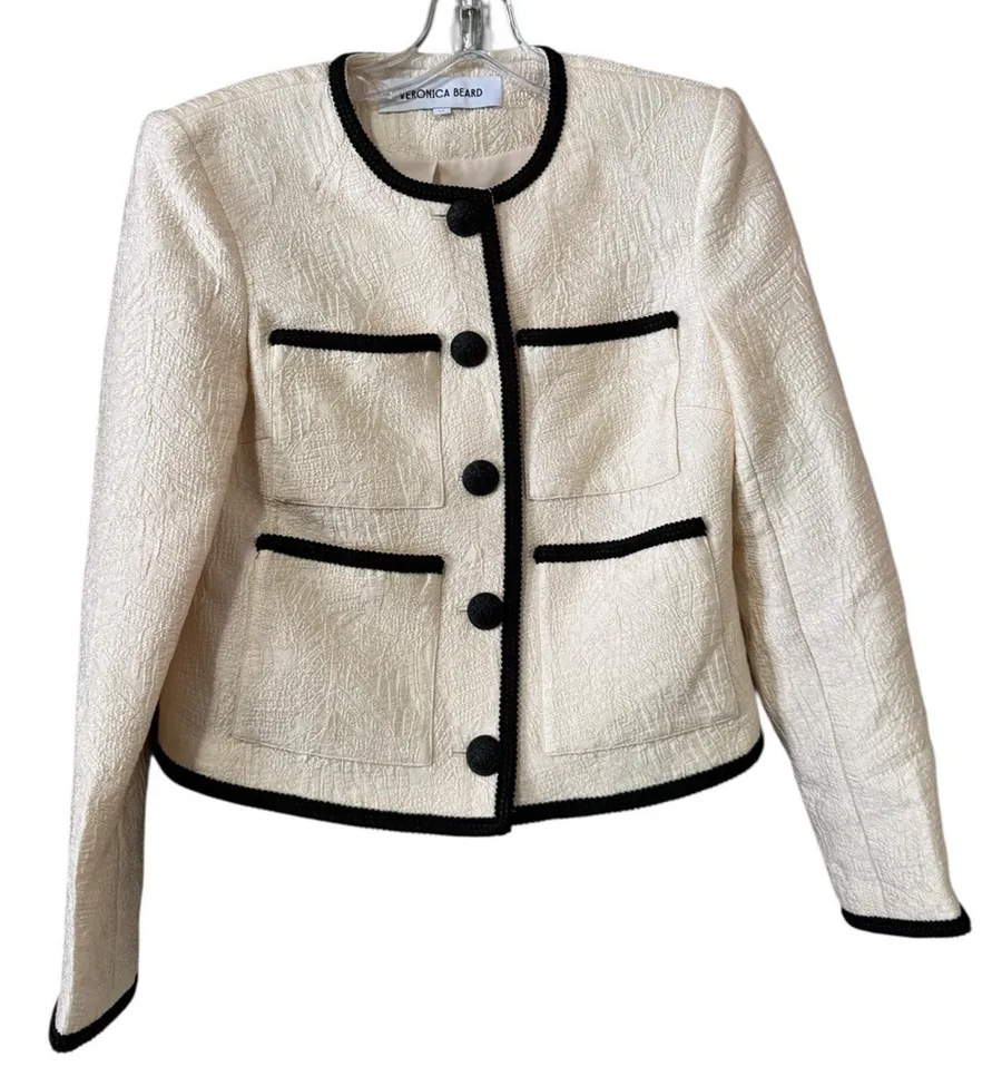 Veronica Beard Women Size 00 Blazer Dress Set Buttons Luxury Designer Classic