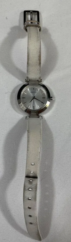 DKNY NY 2403 Women's White Watch With Genuine Leather Band SKU 6078