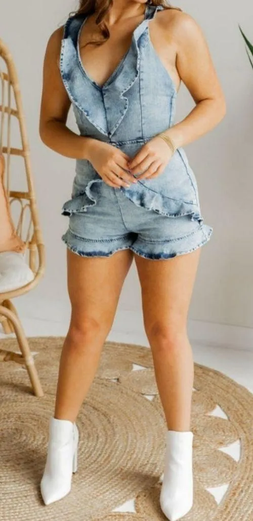 NWT Denim Romper