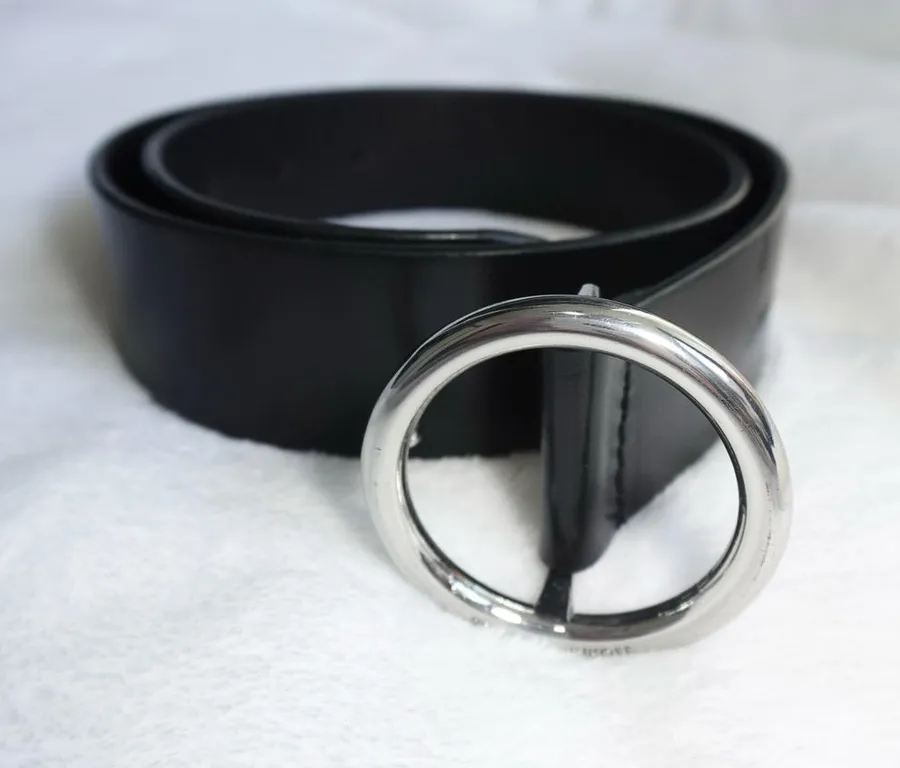 Rebecca Minkoff Black Polished Silver 38 mm Belt Women's Size XS