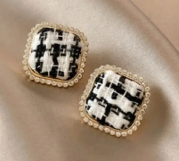 Anthropologie checkered vintage earrings