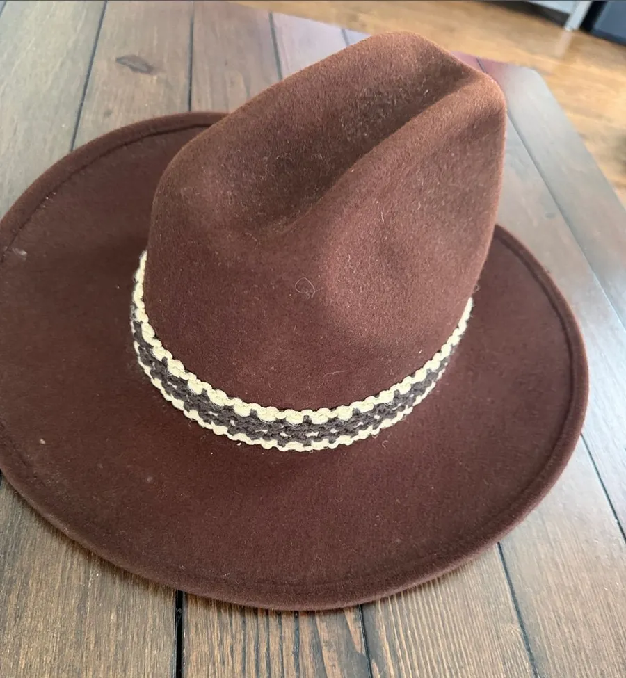 Bollman Brown Felt Western Cowboy Hat Size 7 1/2