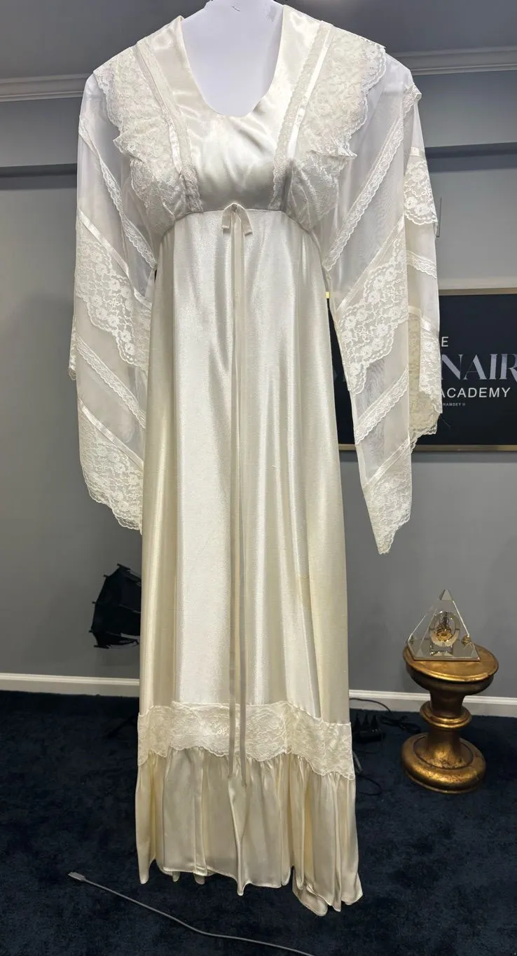 Ivory Satin Lace Maxi Dress Size undefined