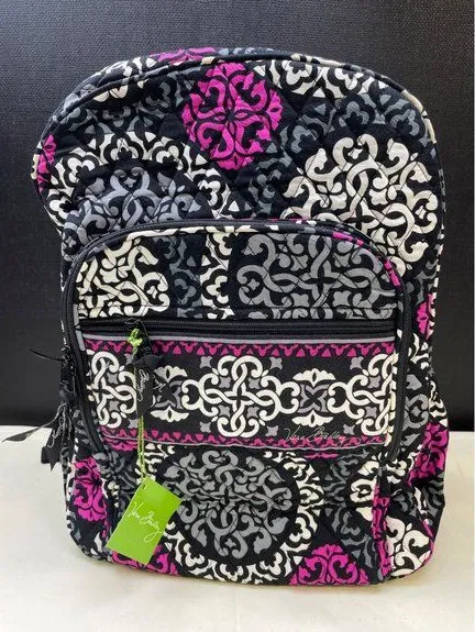 Vera Bradley Canterberry Magenta Women's Black Pink Floral Back Pack SKU 6091