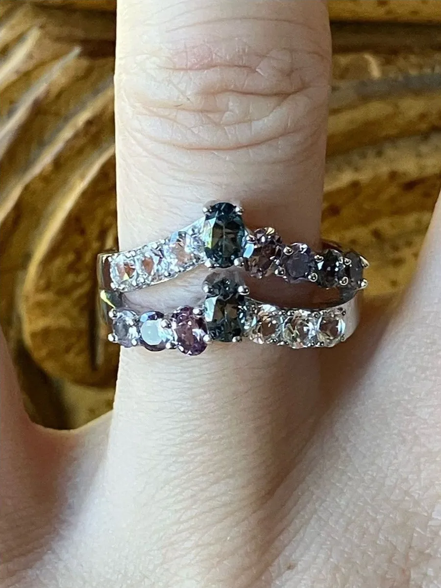 Multicolor Spinel Sapphire Ring Size 8