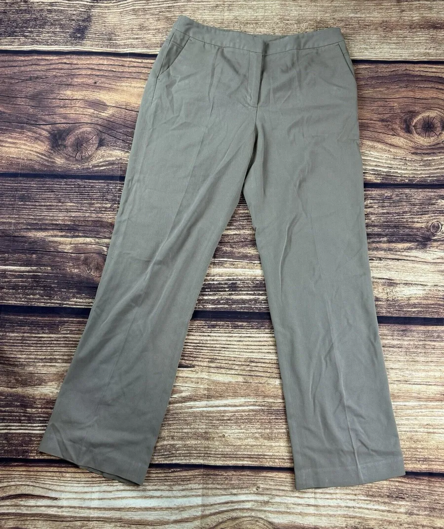 RAFAELLA - WOMEN'S GRAY FLAT FRONT Straight DRESS PANTS - SIZE 10