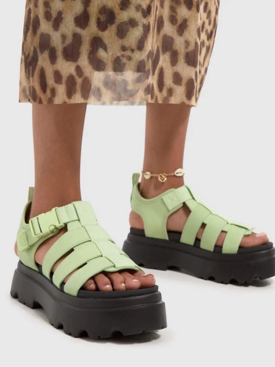 UGG Lime Green Platform Fisherman Sandals