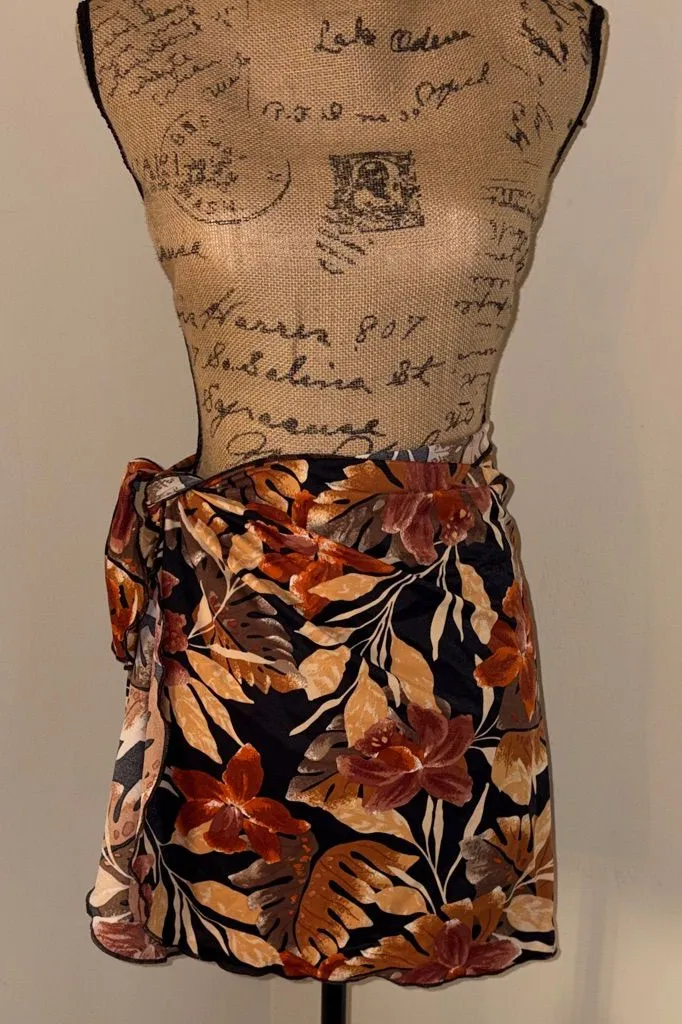 Floral Wrap Mini Skirt