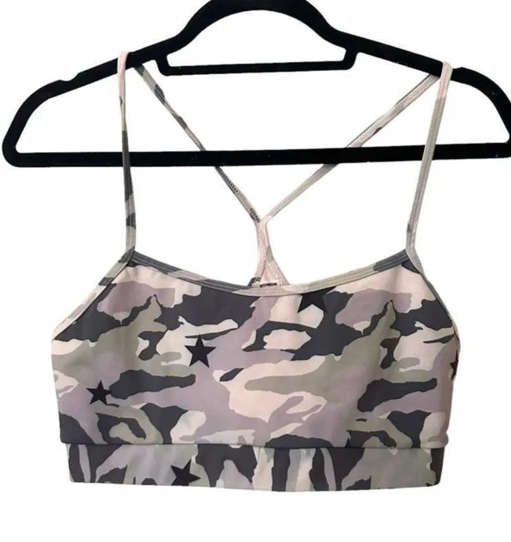 MONROW Camo Racerback Sports Bra Sz L Green Size L
