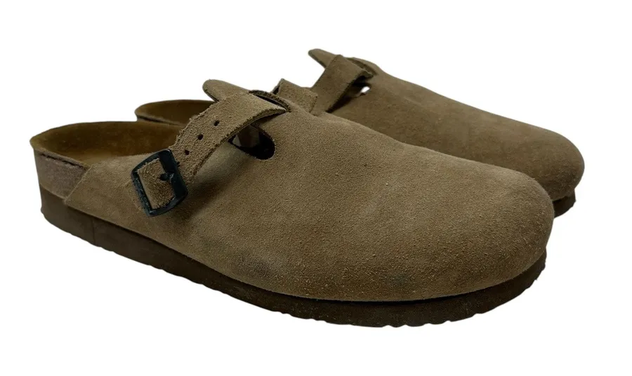 Naot Spring Clog Taupe Suede Backless Tan Beige Size 41 US 10 10.5