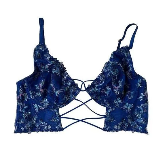 Victoria's Secret Blue Lace Wired Bralette Women's Size Small | 51-5