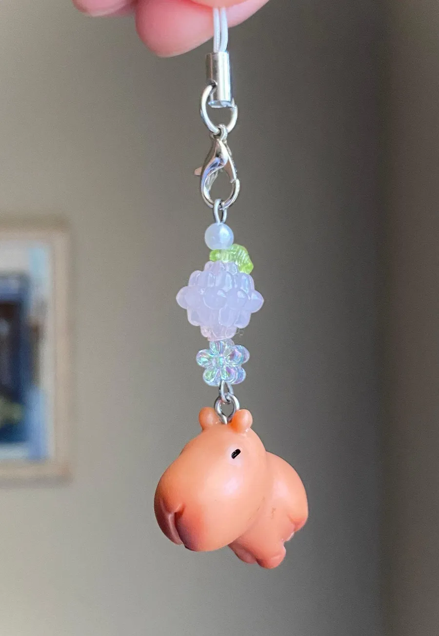 Kawaii cute funky y2k capybara phone charm/keychain/bag accessory/car display🌼🍃🌟