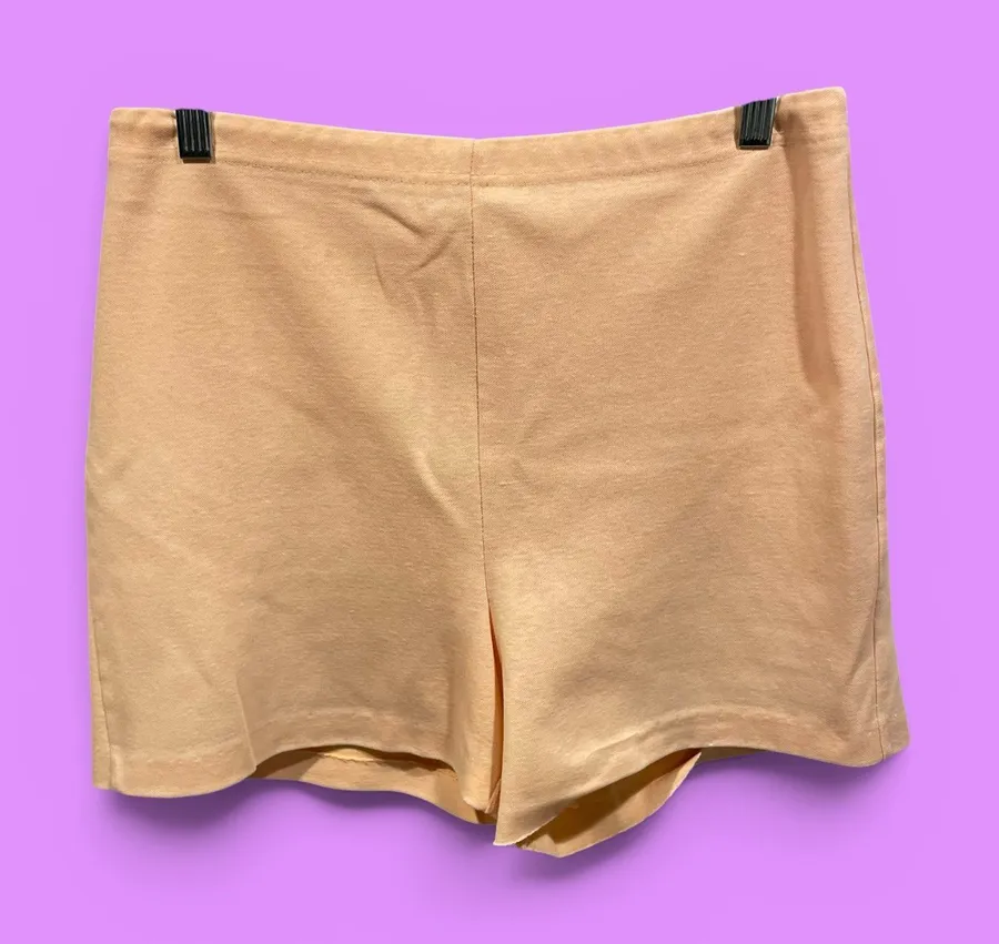 Cutr vintage 70s-80s Jantzen swim athletic beach shorts coverup peaches cream