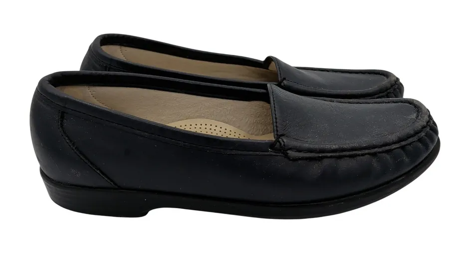 SAS Simplify Womens Black Leather Loafers Tripad Comfort Shoes Size 7.5 M USA
