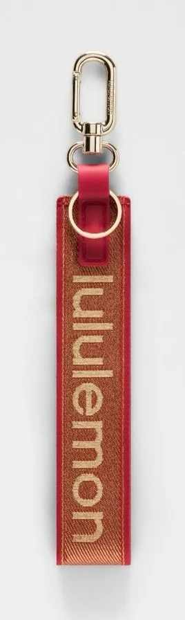 NWT Lululemon Lunar New Year Never Lost Keychain *Metallic Wordmark - Oxford Red