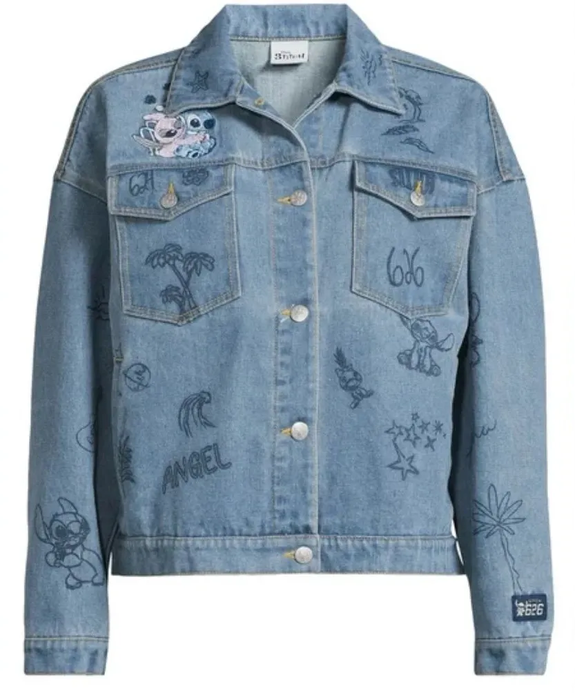Disney Blue Jean Jacket with Embroidered Designs