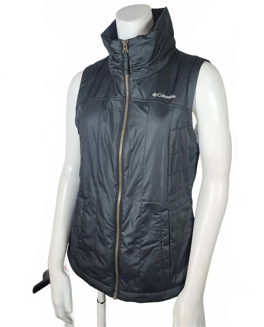 Columbia Women's Black Quilted Sleeveless Vest Size Small