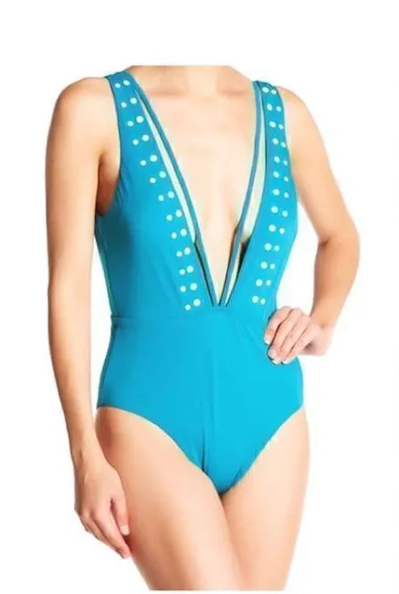 New. Reef turquoise plunge swimsuit