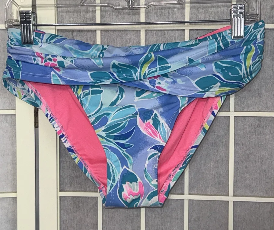 Lilly Pulitzer Lagoon Sarong Swim Bikini Bottom Bennet Blue Celestial Seas Sz 4
