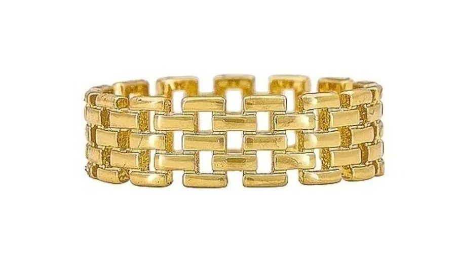 Shashi Linked Band Ring Gold Womens Size 6